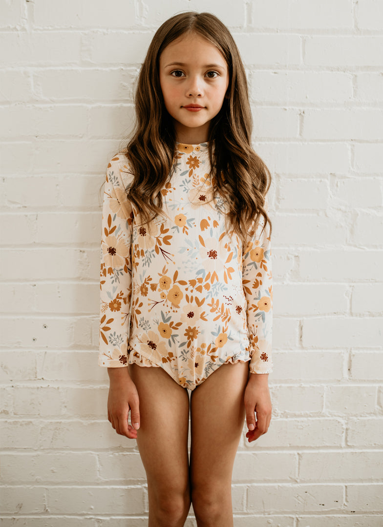 Ribbed Ruffle Rashie Suit - Tenny Floral