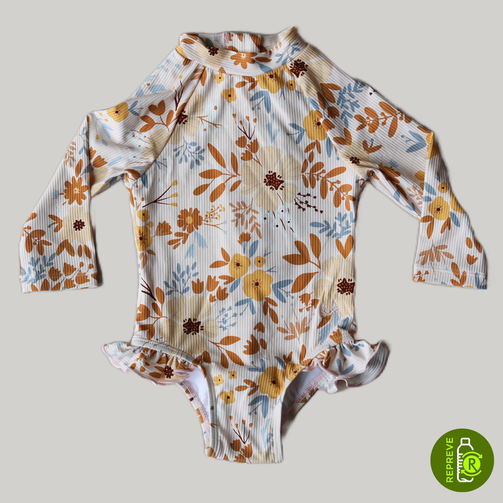 Ribbed Ruffle Rashie Suit - Tenny Floral